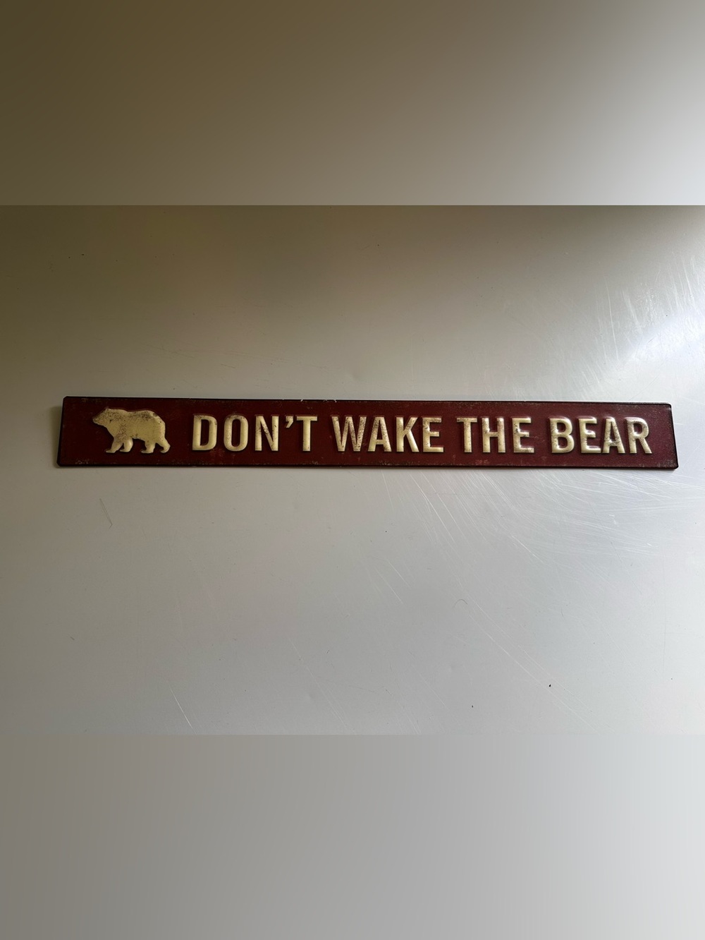 Hobby Lobby Red and Gold "Don't Wake The Bear" Wall Sign